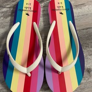 Abercrombie Kids Striped Flip Flops with White Straps